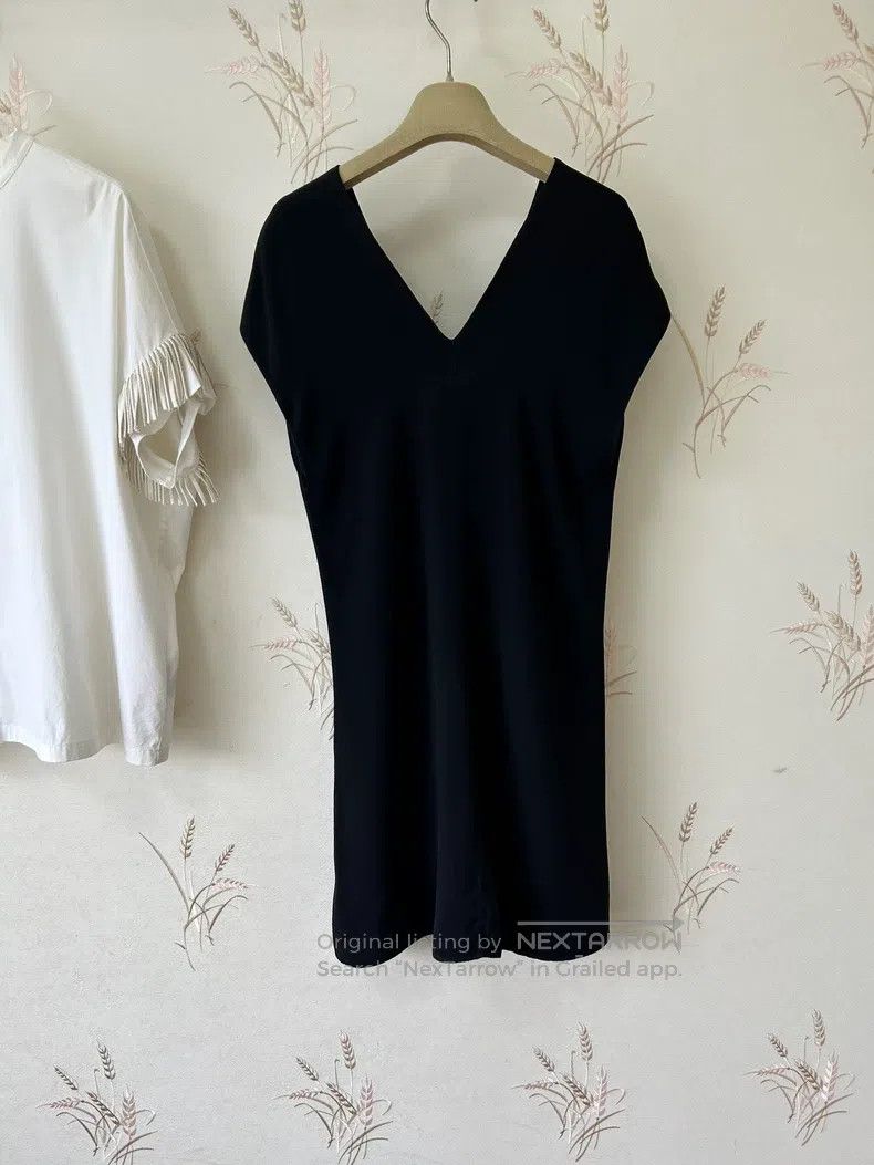 The Row The row Black V-Neck Dress Size S / US 4 / IT 40 - 3 Thumbnail