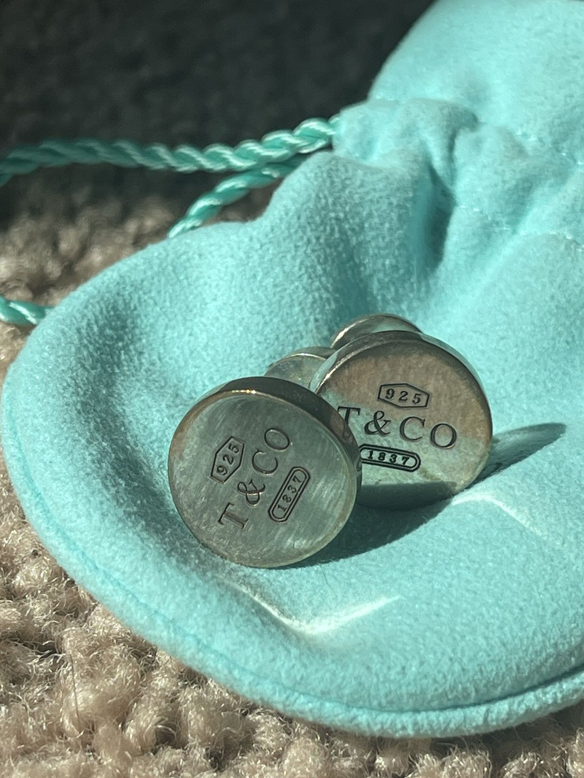 Tiffany Co Tiffany & Co. 925 Silver 1827 Round Cufflink, Men's Product Image