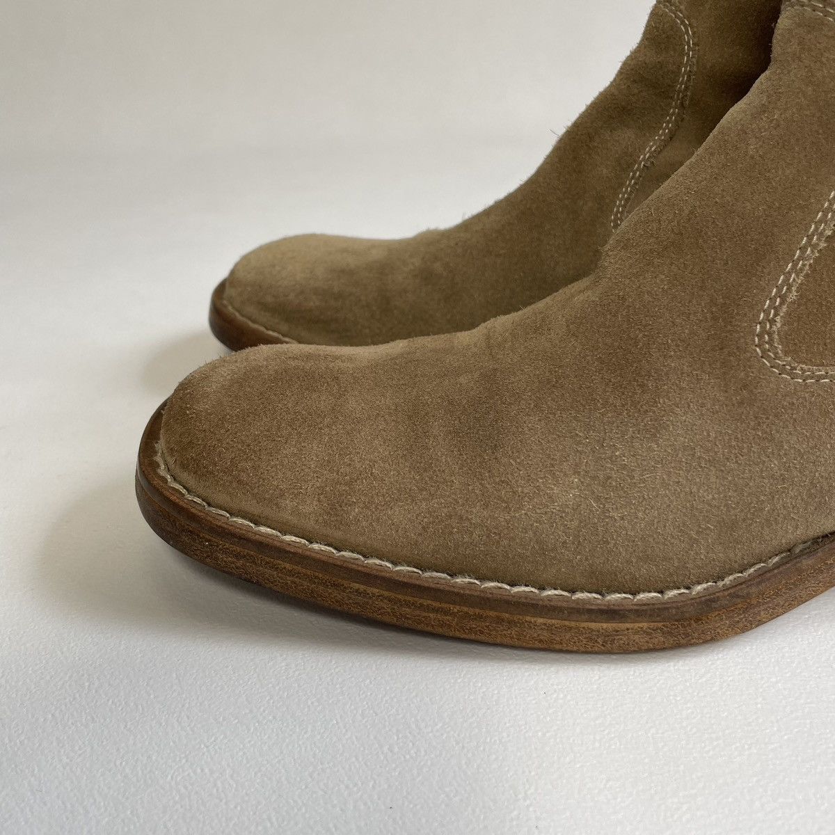 Ann Demeulemeester Tan Suede Square Toe Boots Size US 9 / IT 39 - 9 Thumbnail