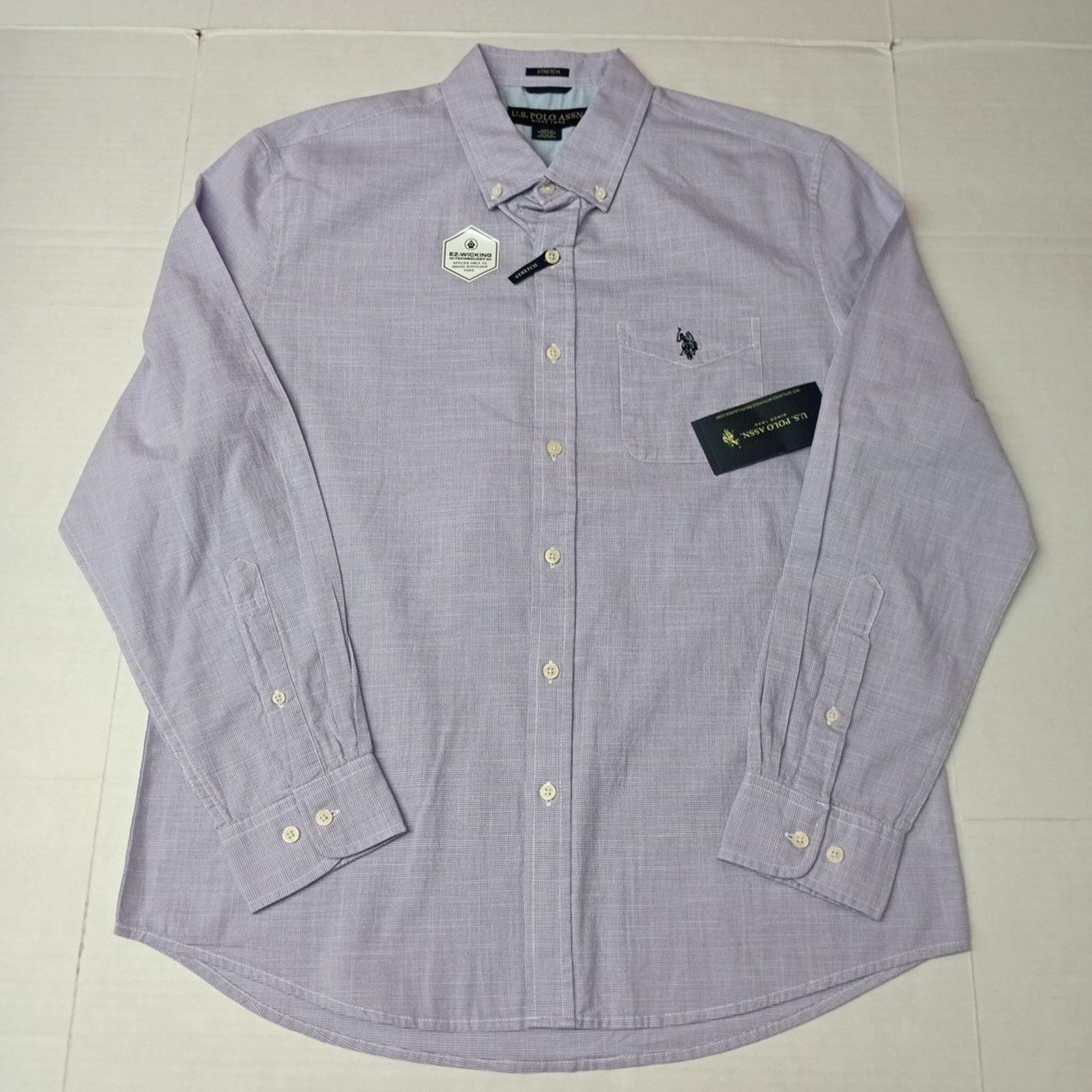 U.S. Polo Assn. U.S. Polo Assn. Button Woven Shirt Men's L Violet Checkered Size US L / EU 52-54 / 3 - 1 Thumbnail