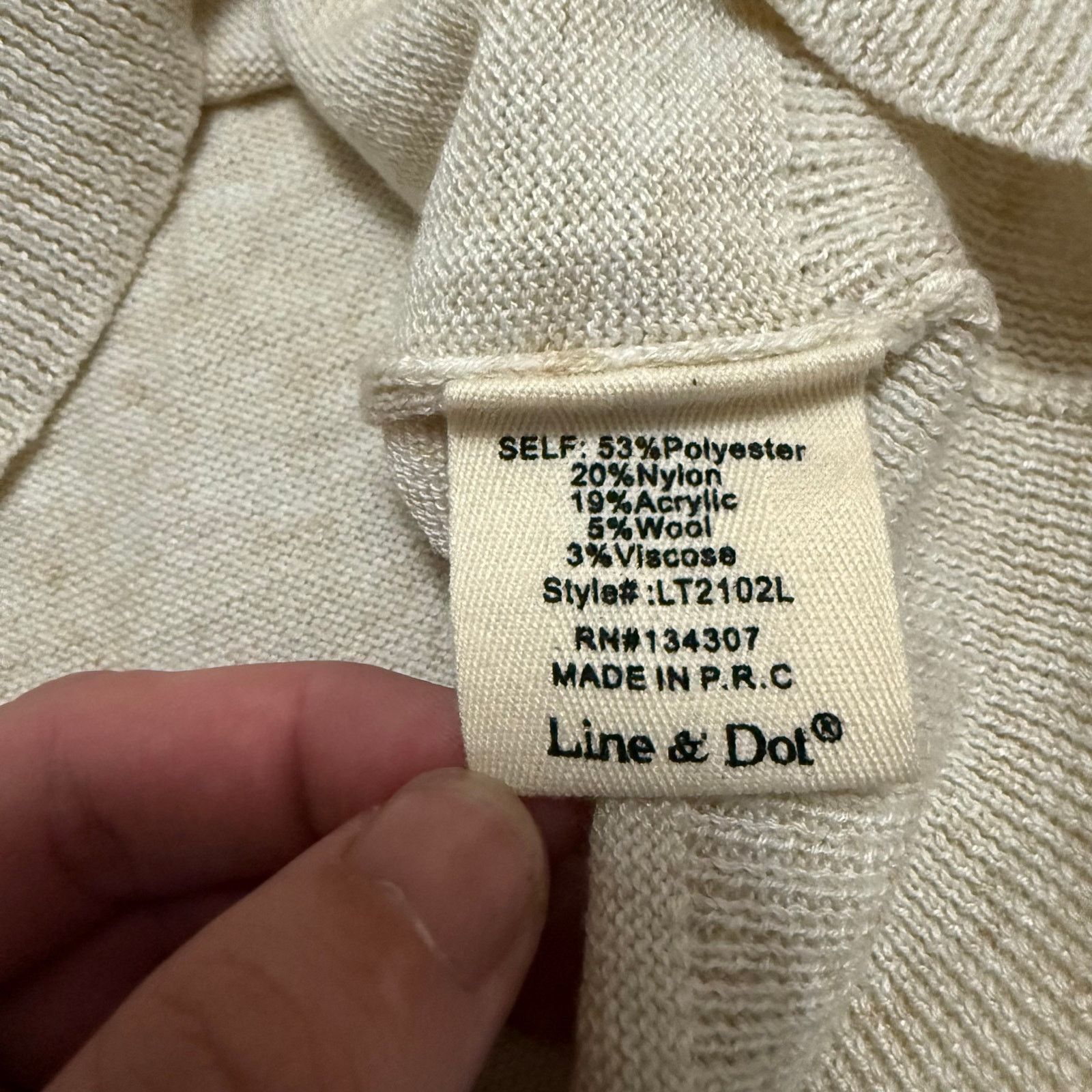Other Line + Dot Mia Contrast Sweater Sheer Panels Cream Small Size S / US 4 / IT 40 - 5 Thumbnail