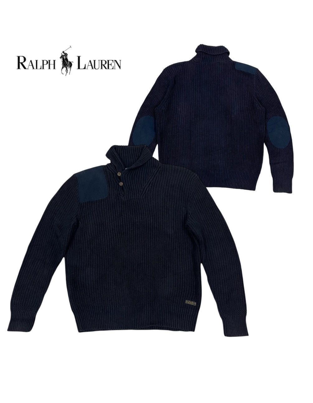 Polo Ralph Lauren × Vintage Polo Ralph Lauren Shawl Collar Knitwear Sweater Size XL Size US XL / EU 56 / 4 - 1 Thumbnail