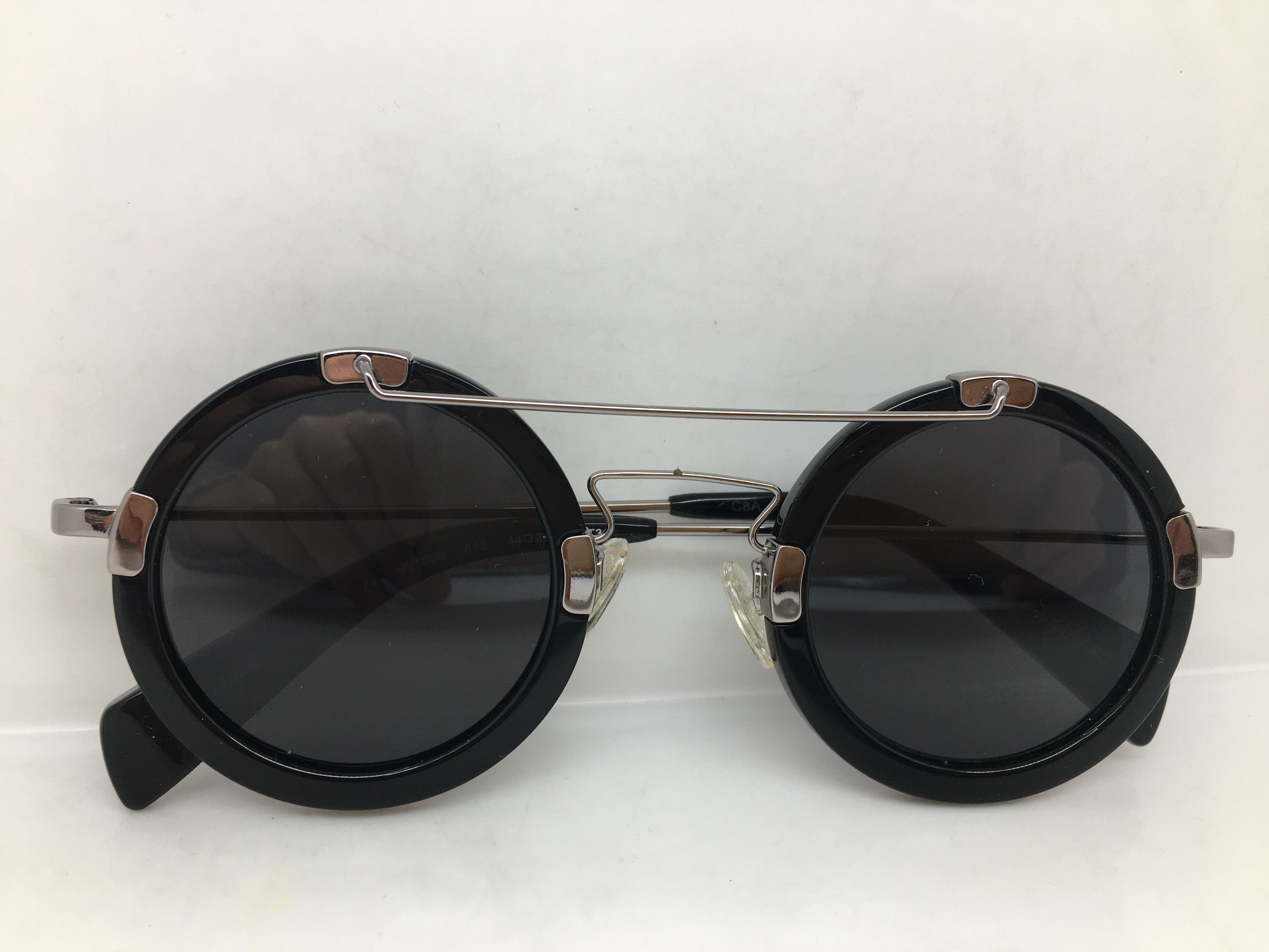 Yohji Yamamoto Yohji Yamamoto YY5006 Black Round Eyeglasses Sunglasses Size ONE SIZE - 7 Thumbnail