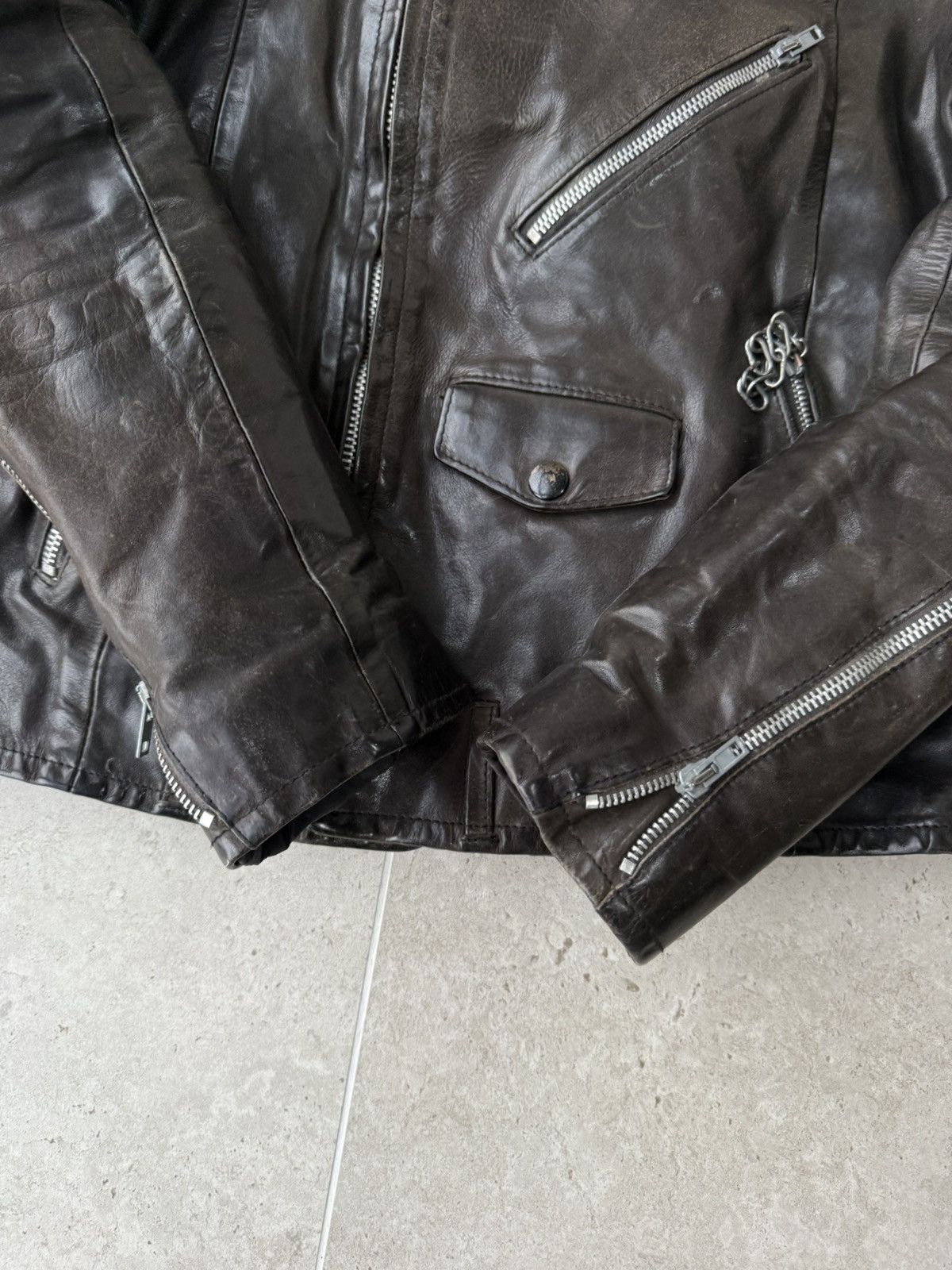 Golden Goose Leather Biker Jacket Size US L / EU 52-54 / 3 - 3 Thumbnail