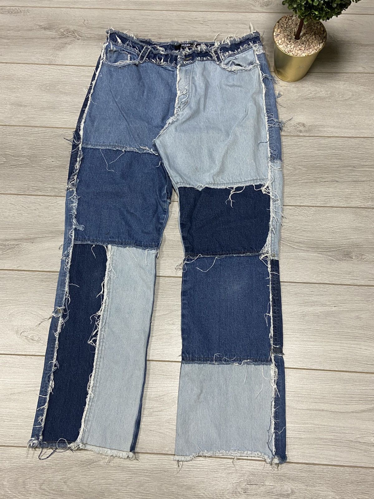 パンツ Jaded London flare denim y2k grunge Gia_Overdye_Belted_Flare_Jeans