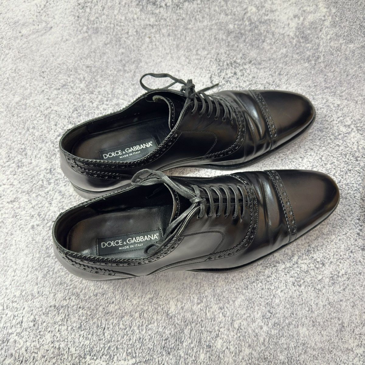 Dolce & Gabbana × Handmade D&G Mens Black Oxfords Brogues US9.5 UK8.5 EU42.5 27.5cm Size US 9.5 / EU 42-43 - 15 Thumbnail