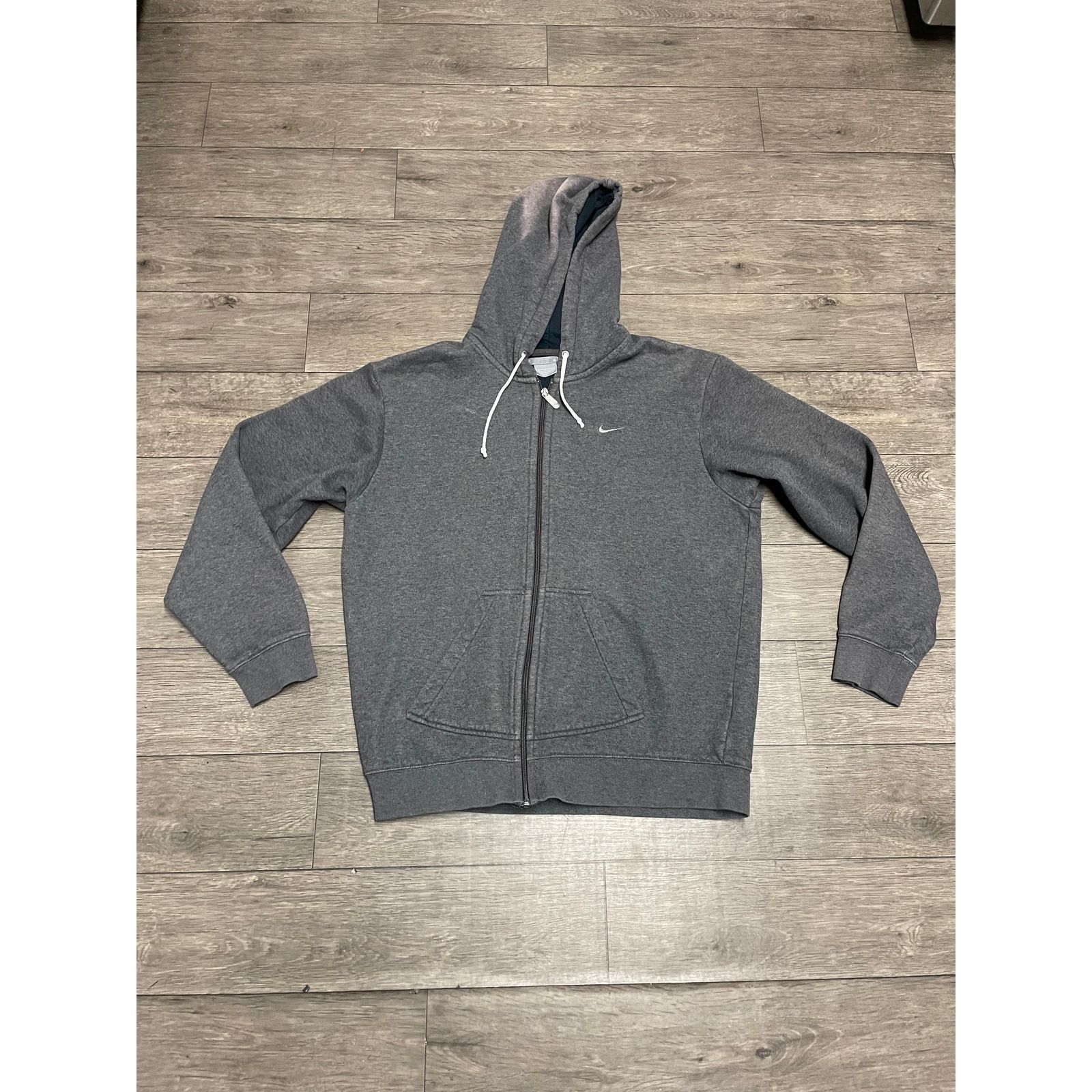 Nike × Vintage Vintage Y2K Nike Full Zip Gray Hoodie Sz M Size US M / EU 48-50 / 2 - 1 Thumbnail
