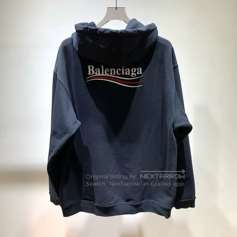 Balenciaga Balenciaga Embroidered Wave Logo Hoodie Size US XL / EU 56 / 4 - 6 Thumbnail