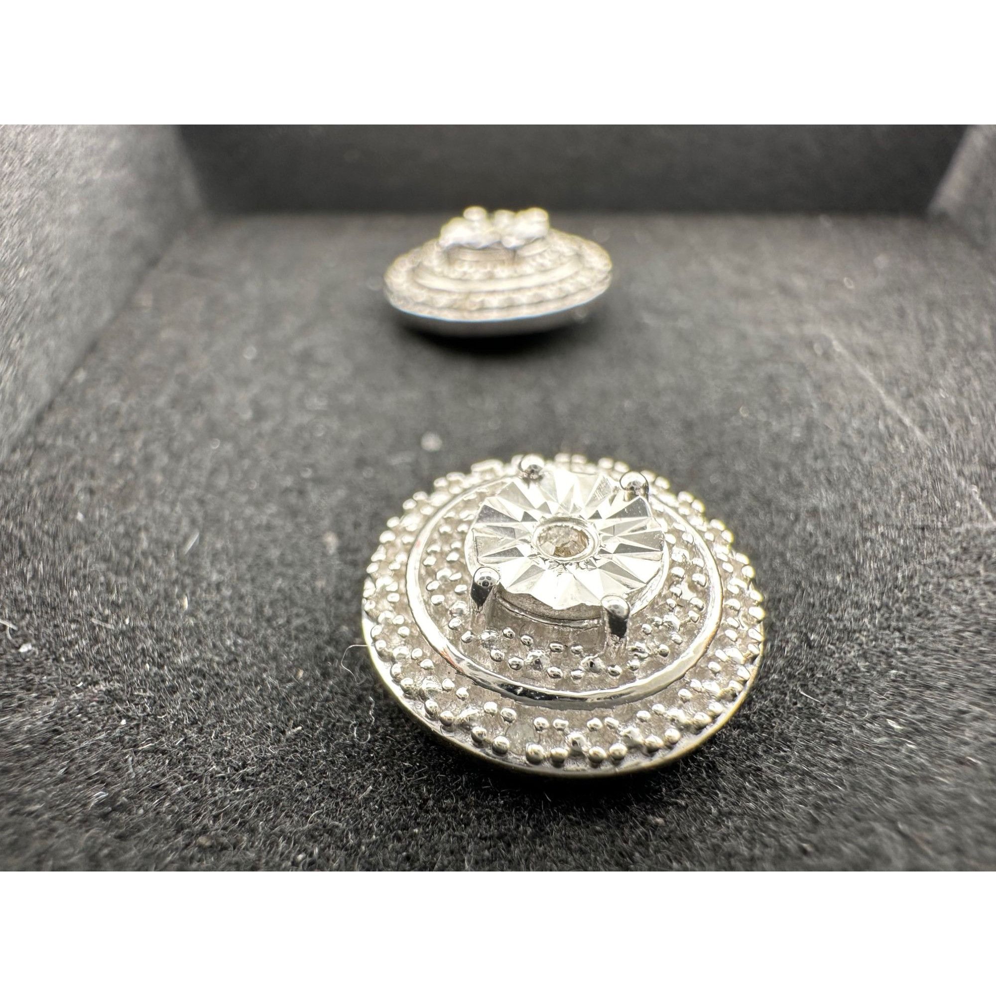Other Round Illusion Diamond Stud Earrings Size ONE SIZE - 10 Thumbnail