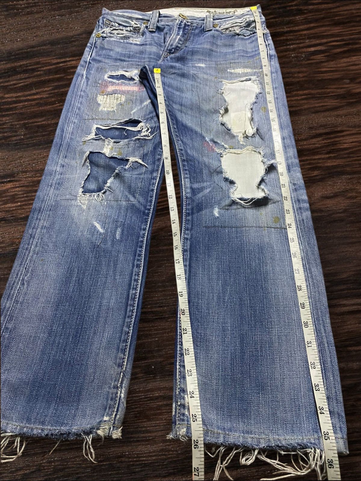 Levi's Vintage Levis 505 Ripped Patches Slim Straight Jeans Size US 30 / EU 46 - 19 Thumbnail