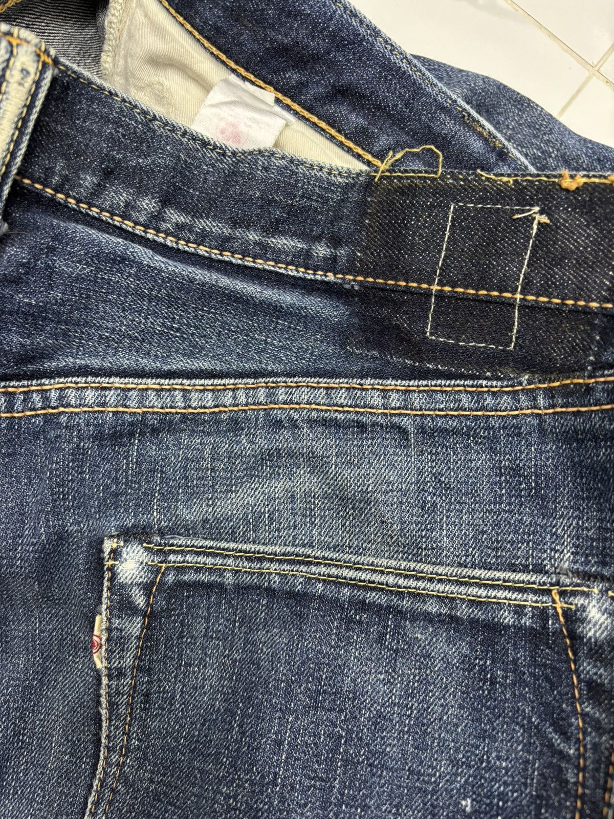 Momotaro Jeans Momotaro Selvedge Distressed Blue Denim Jeans Size US 34 / EU 50 - 13 Thumbnail