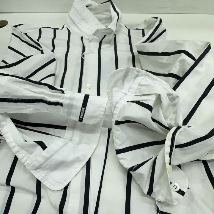 AMI AMIPARIS Striped Long Sleeve Logo Shirt for Men -2507 Size US M / EU 48-50 / 2 - 8 Thumbnail