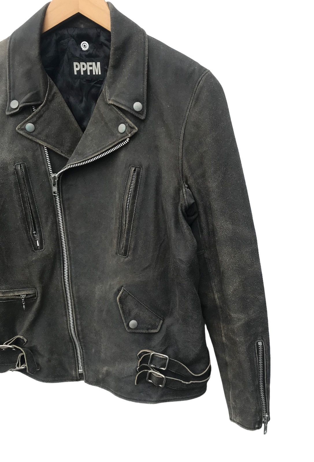 PPFM PPFM Double Collar Biker Rockabilly Leather Jacket Size US M / EU 48-50 / 2 - 4 Thumbnail