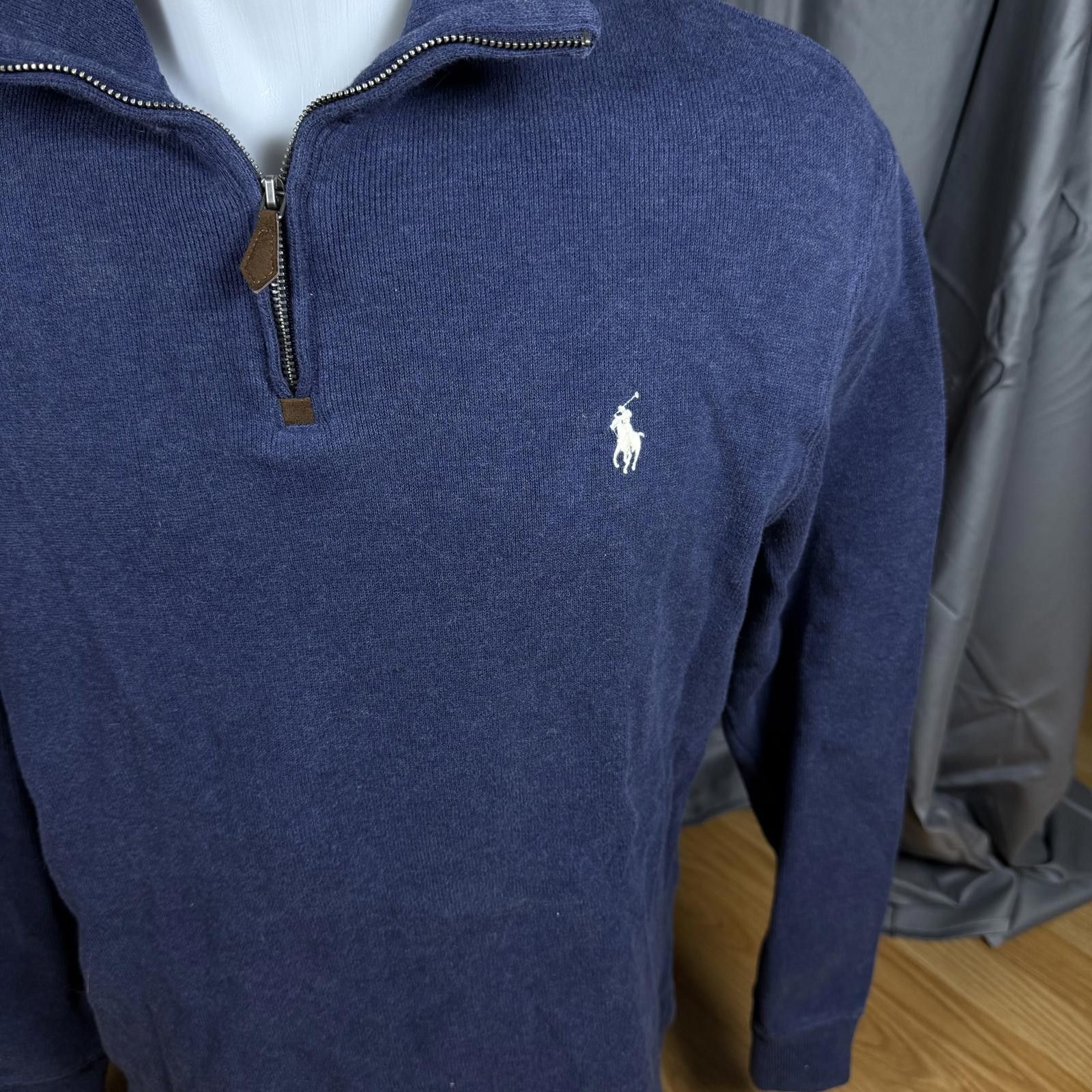 Polo Ralph Lauren Polo Ralph Lauren Quarter Zip Sweater Men’s Medium Blue Size US M / EU 48-50 / 2 - 2 Thumbnail