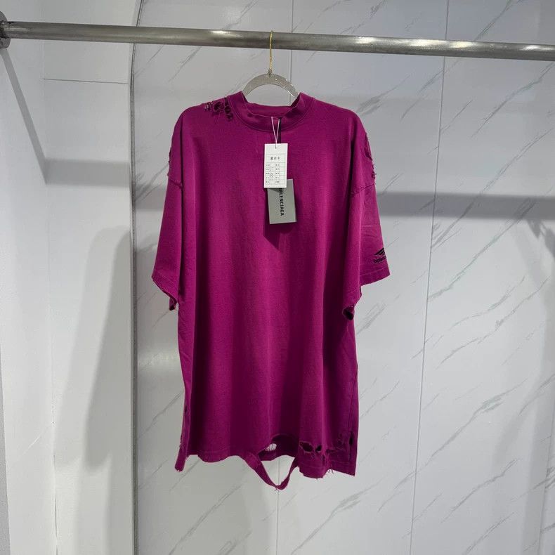 Balenciaga Balenciaga Grape Purple Flamingo Pink Hole Sleeves 3B Dest Size US S / EU 44-46 / 1 - 1 Thumbnail