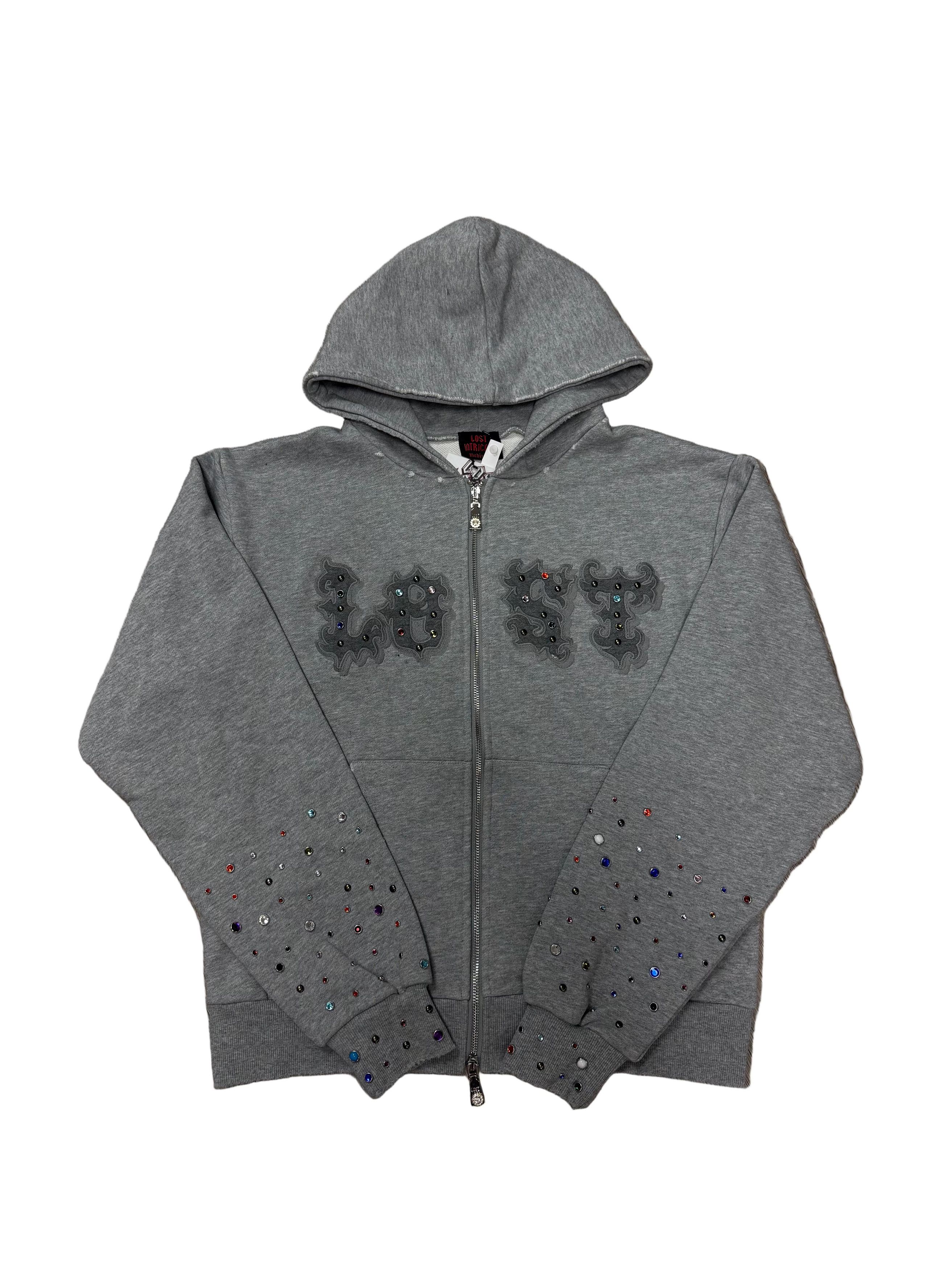 LOST INTRICACY Lost Intricacy 'Patch' Light Grey Zip Up Hoodie Size US XL / EU 56 / 4 - 1 Preview
