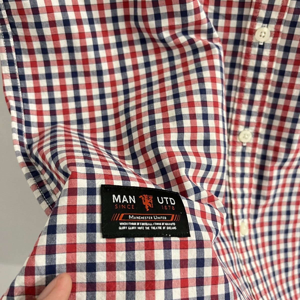 Vintage Manchester United Gingham Short Shirt - JUN25 Size US L / EU 52-54 / 3 - 5 Thumbnail