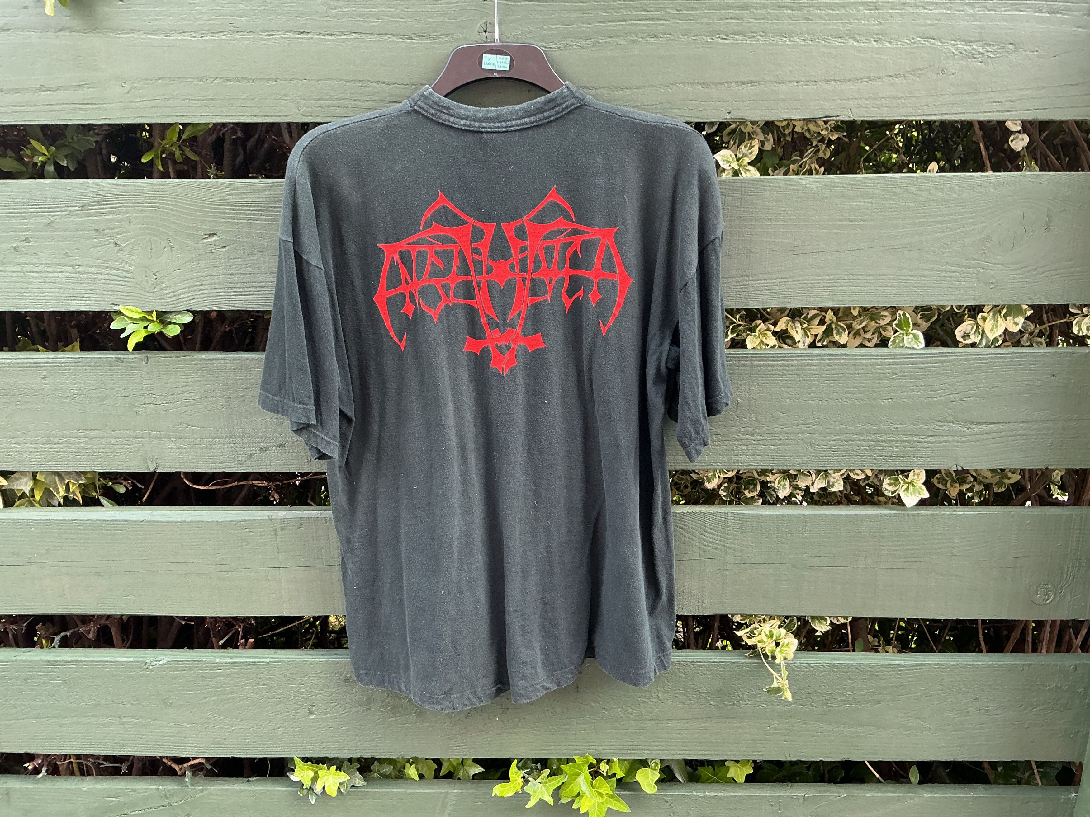 Vintage Rare 1993 Enslaved Hordanes Land t shirt black metal Size US XL / EU 56 / 4 - 4 Thumbnail