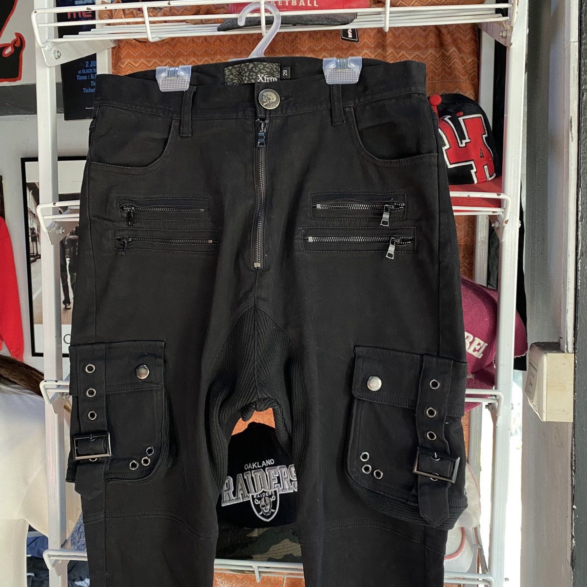 Japanese Brand 💥BONDAGE💥Archival Xfrm Japan Sick Punk Style Cargo Denim Size US 32 / EU 48 - 3 Thumbnail