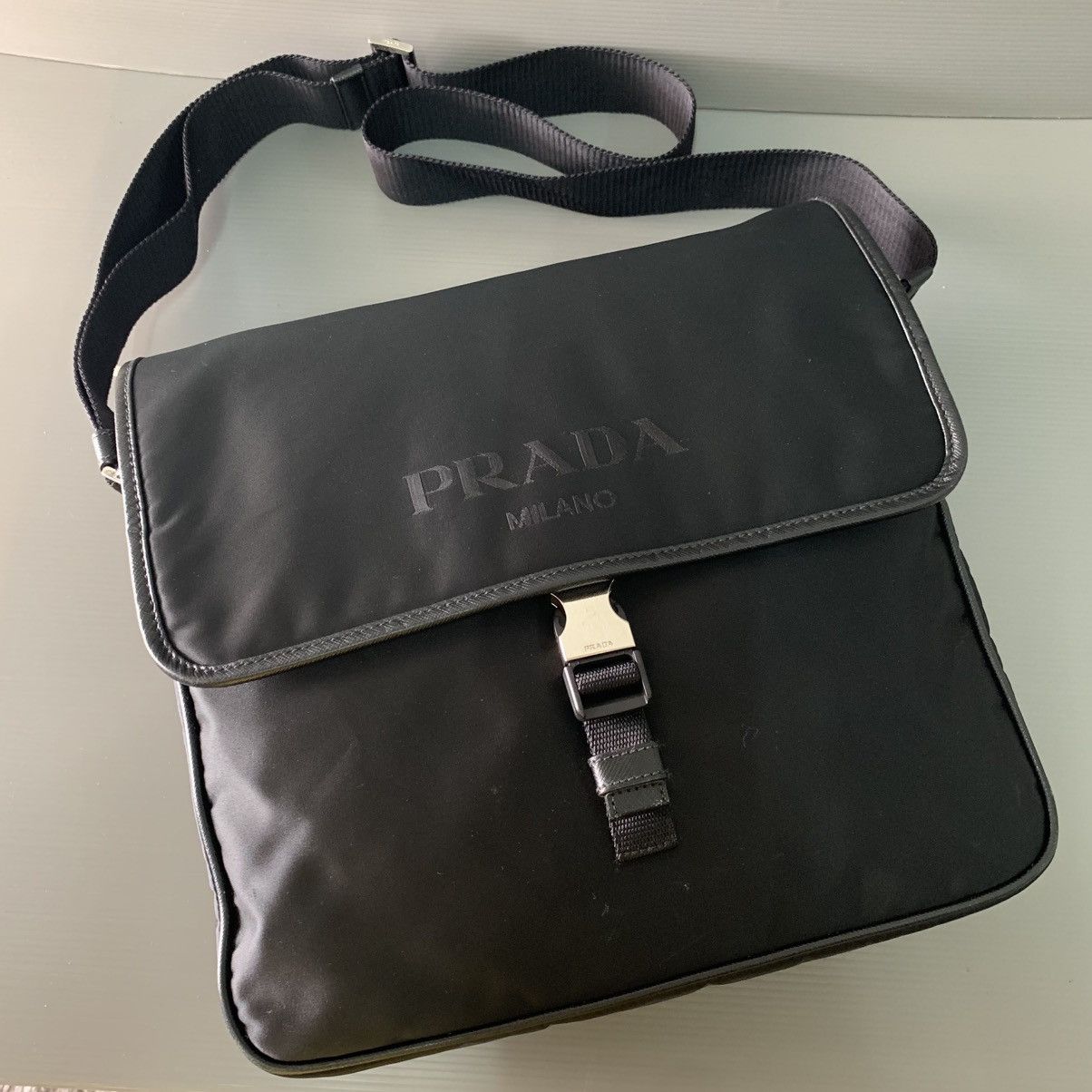 Prada Prada Nylon Black Mesengger Bag Size ONE SIZE - 3 Thumbnail
