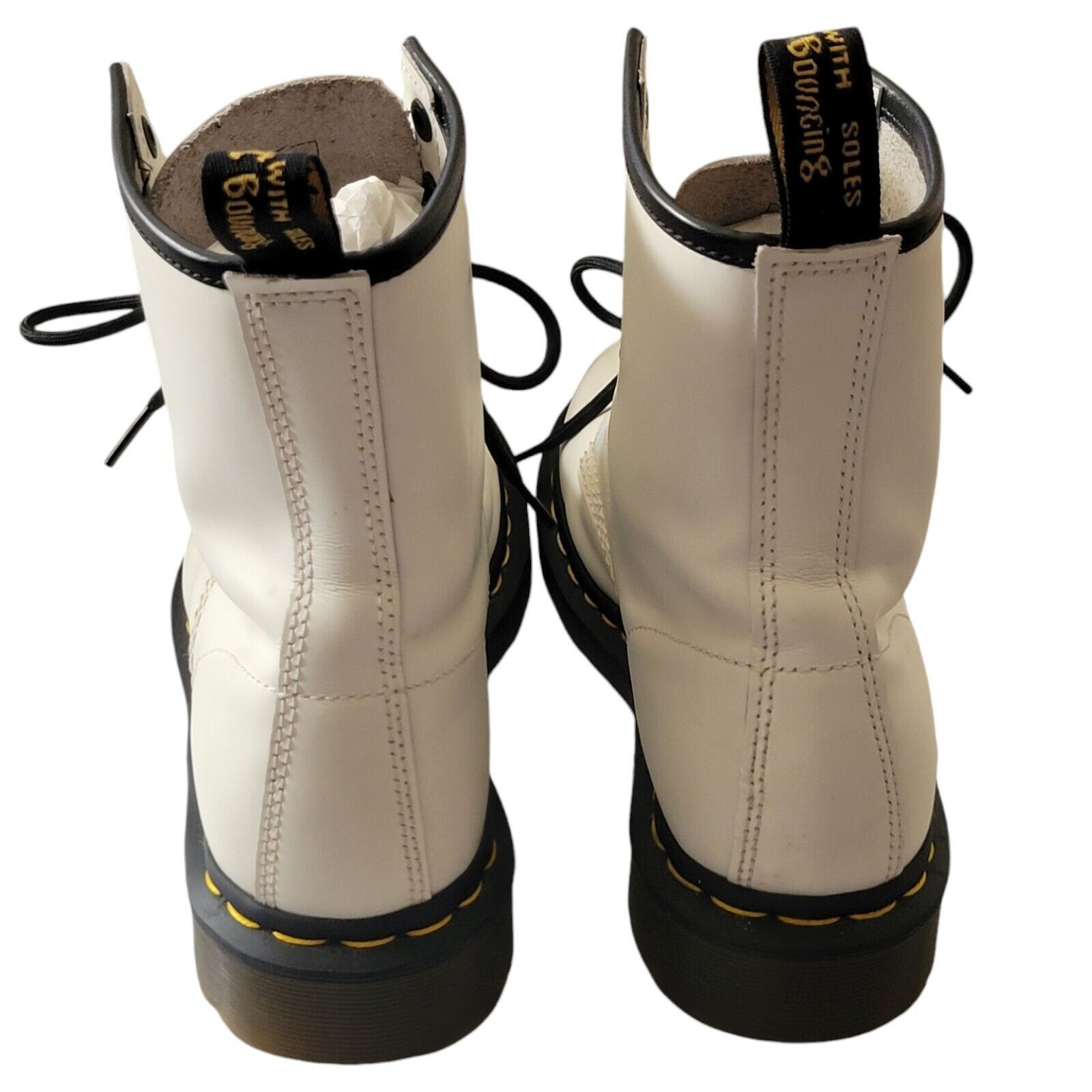Dr. Martens Dr. Martens Patent Leather Lace Up Woman White Boots US 7 Size US 7 / IT 37 - 3 Thumbnail