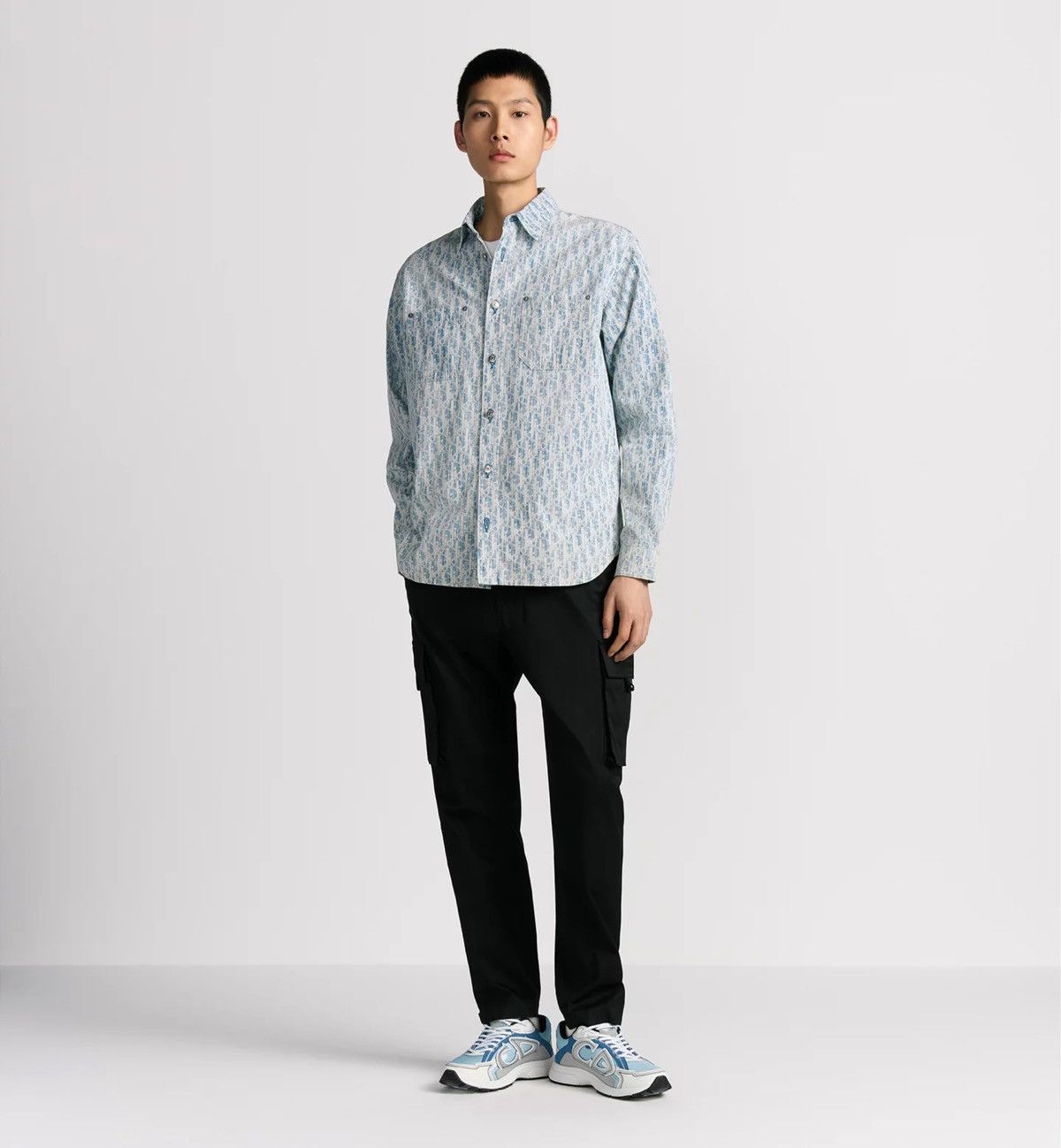 Dior 🔥2400$ Dior Oblique Kasuri Monogram Cotton Denim Overshirt Size US M / EU 48-50 / 2 - 23 Thumbnail