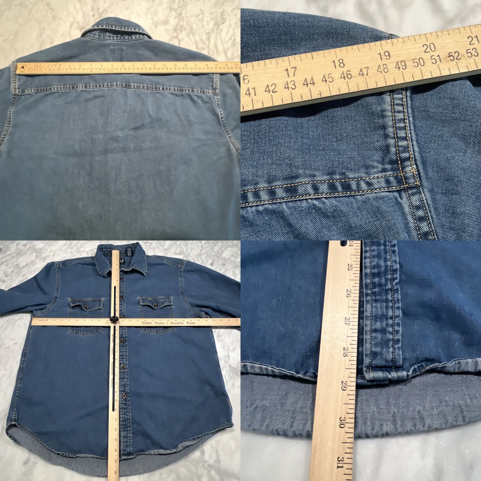 Gap VINTAGE Gap Denim Shirt Mens L Blue Long Sleeve Button Pockets Cotton Collar Y2K Size US L / EU 52-54 / 3 - 8 Thumbnail