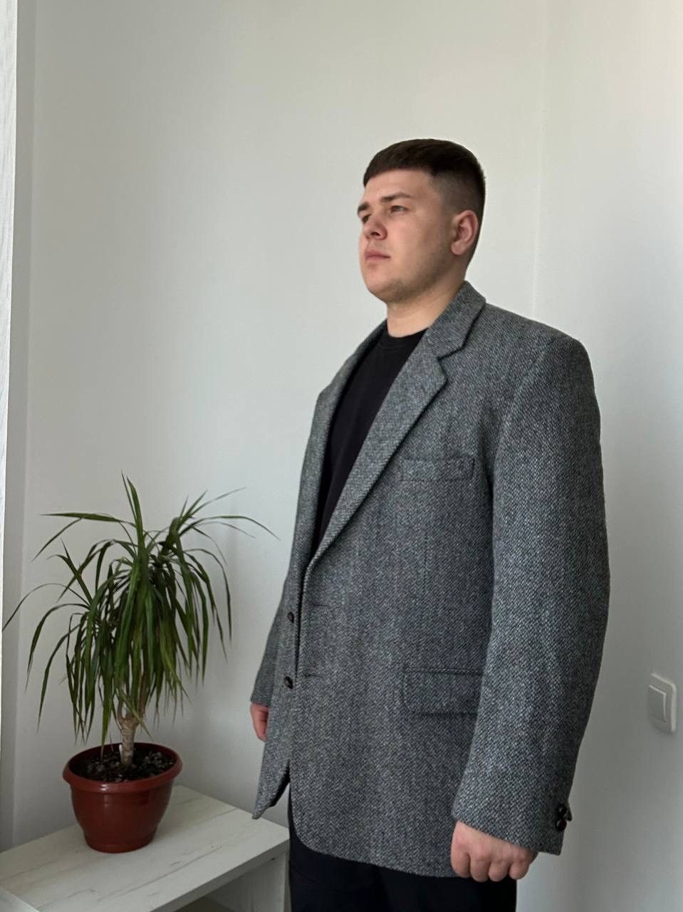 Harris Tweed × Vintage Vintage Harris Tweed Wool Bottons Blazer Coat Jacket Size 52R - 12 Thumbnail