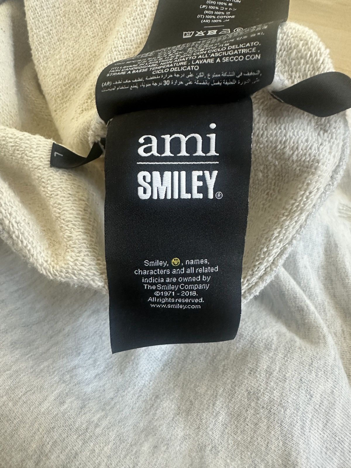 AMI AMI x Smiley Sweatshirt - Marl Grey Size US L / EU 52-54 / 3 - 7 Thumbnail
