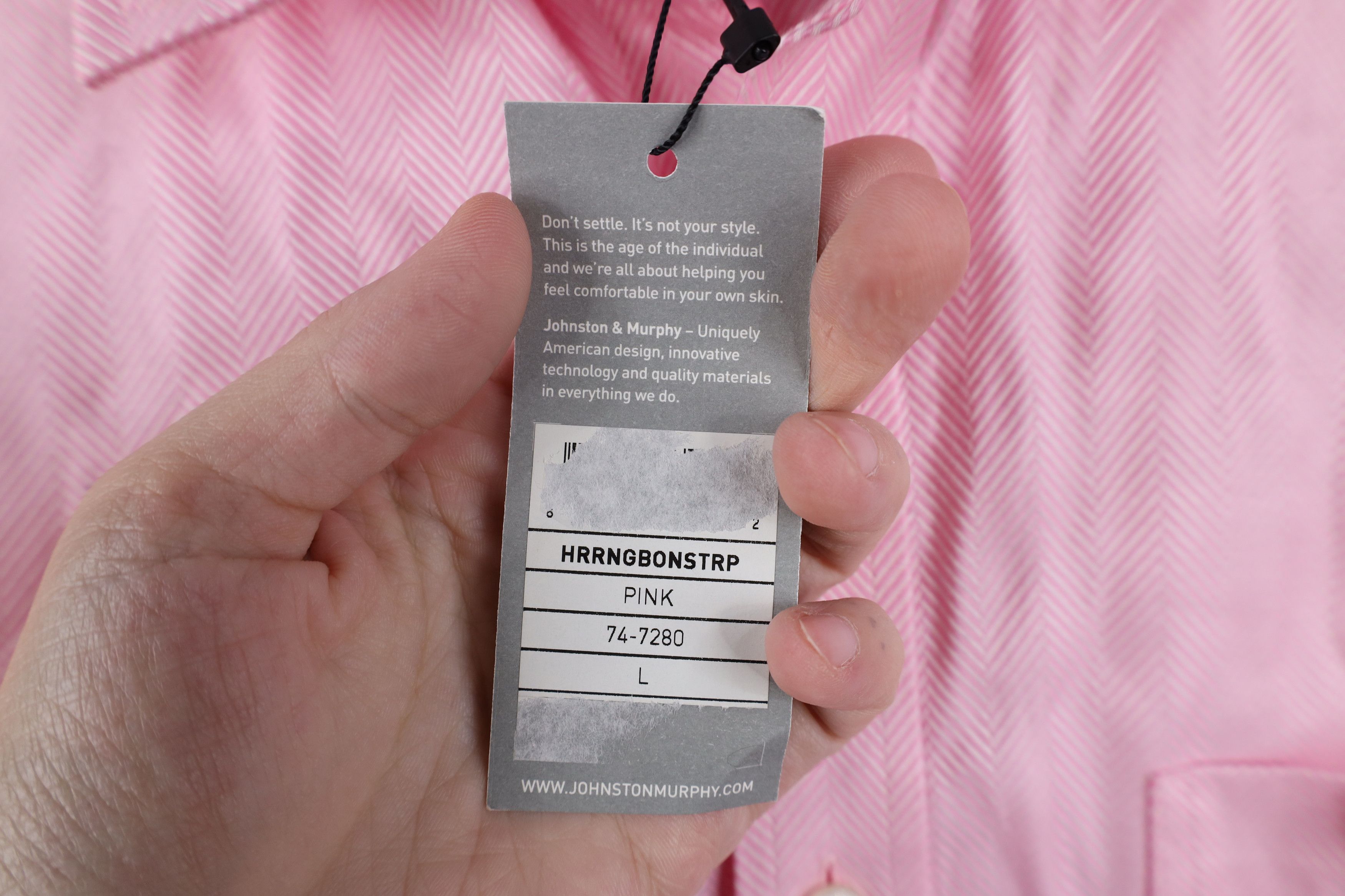 Johnston & Murphy New Johnston & Murphy Fit Herringbone Collared Button Shirt Size US L / EU 52-54 / 3 - 10 Thumbnail