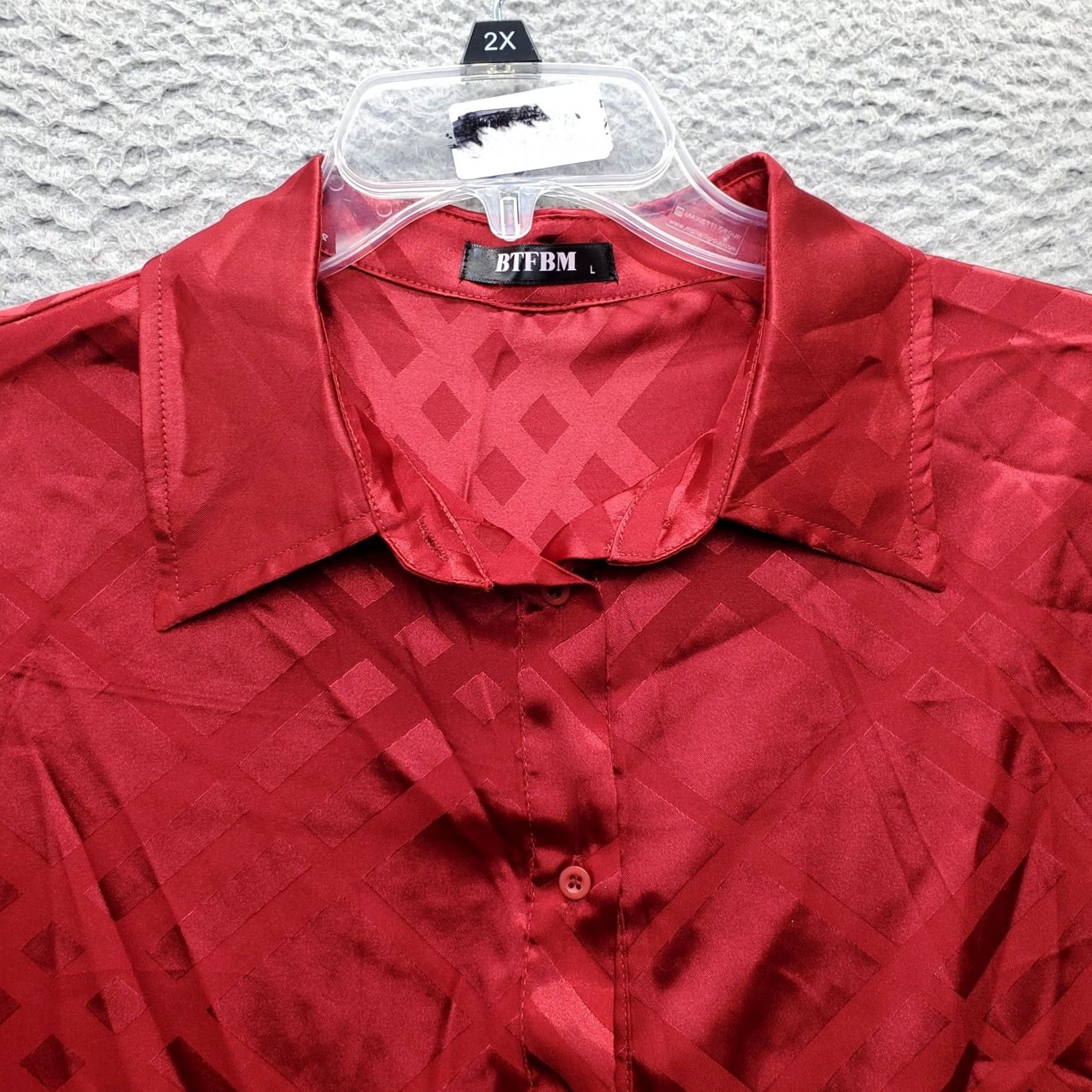 Vintage BTFBM Shirt Womens Size L Red Plaid Long Sleeve Collared Button Up Size L / US 10 / IT 46 - 5 Thumbnail