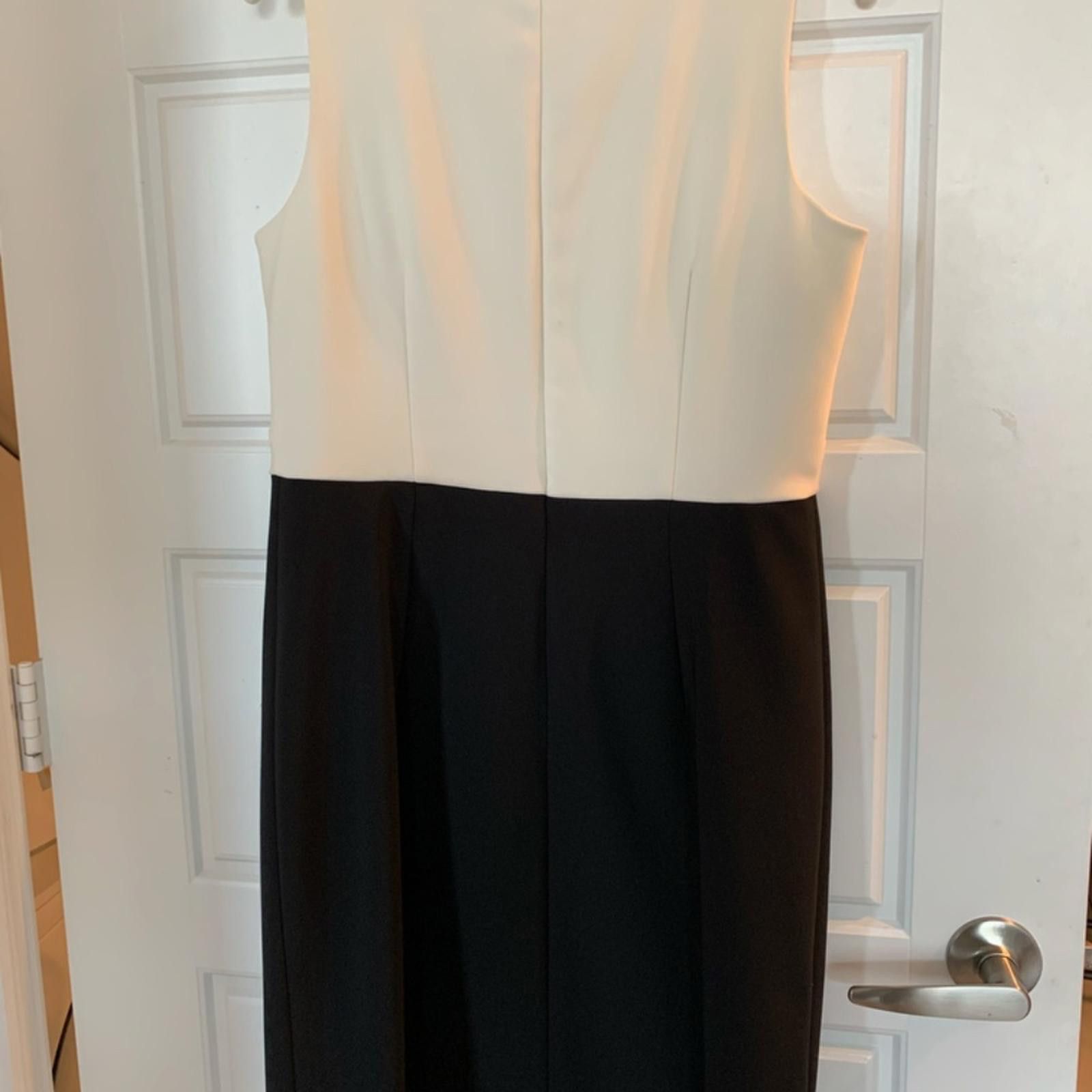 Ann Taylor Black and White 2 Tone Dress Size L / US 10 / IT 46 - 2 Thumbnail