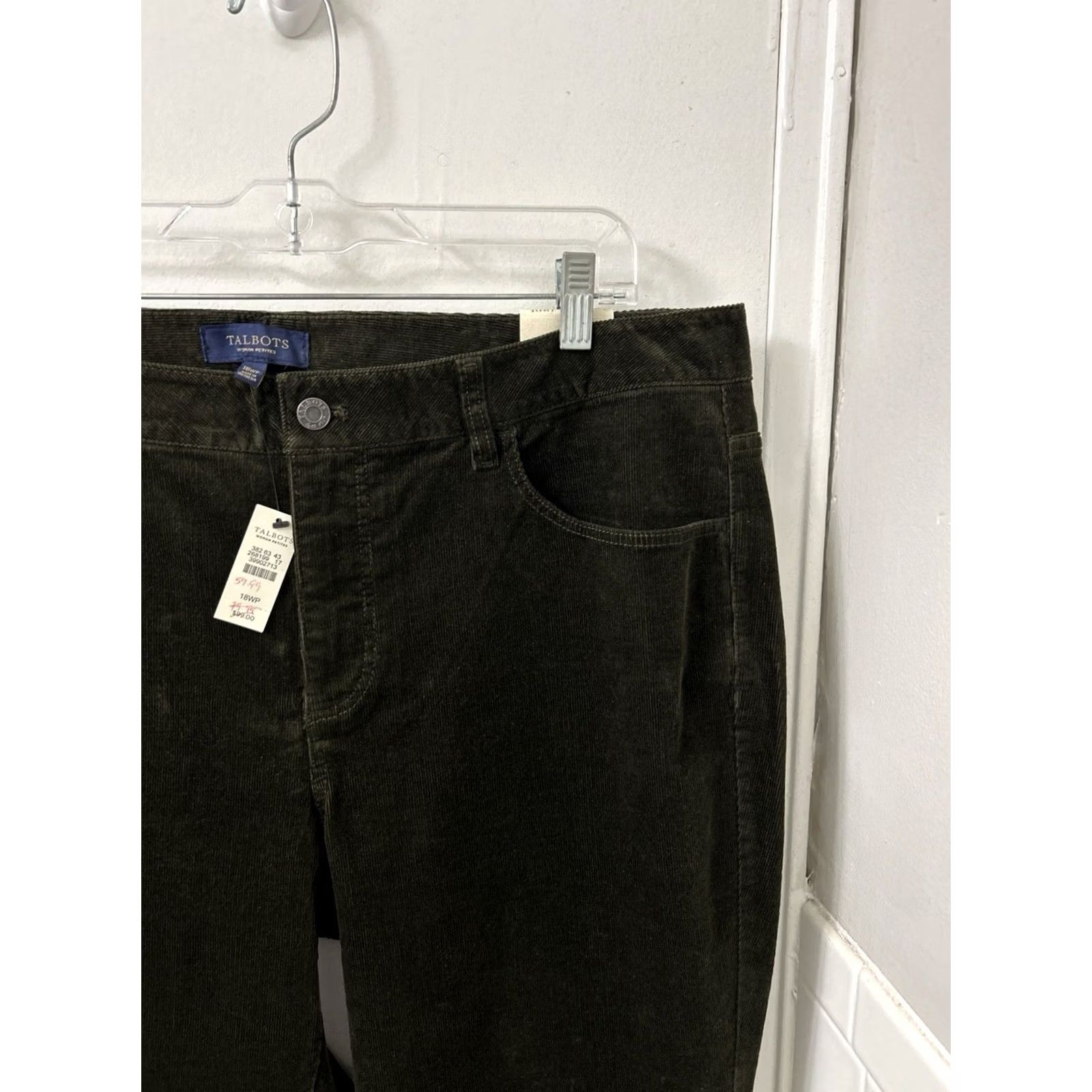 Talbots VINTAGE TALBOTS Heritage Corduroy Pants Womens 18 Olive Green Straight Leg NWT 9 MSRP Size 40" / US 18 - 4 Thumbnail