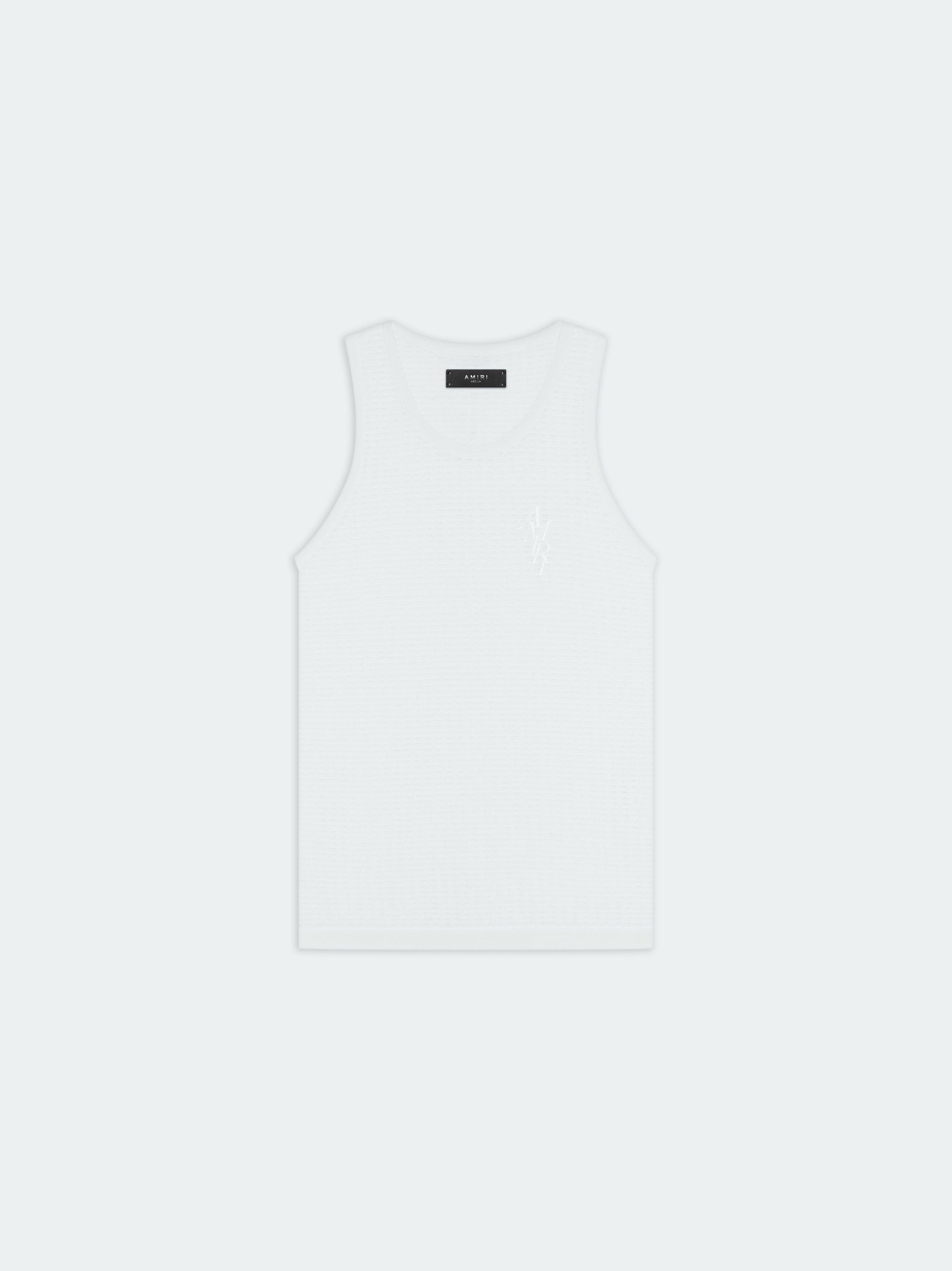Amiri o1s1wg110525 Waffle Stitch Tank Top in White Size US L / EU 52-54 / 3 - 1 Thumbnail