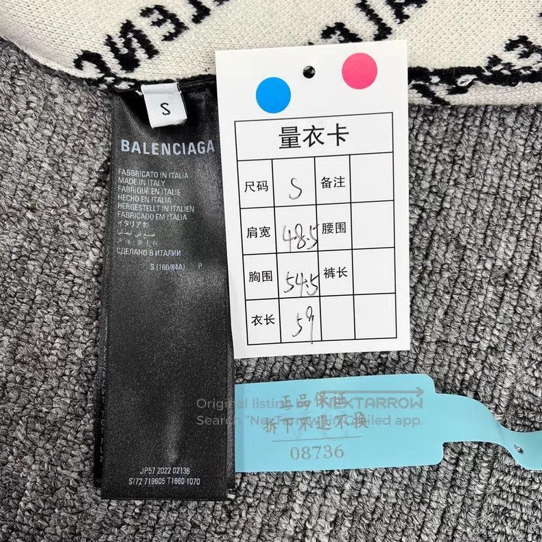 Balenciaga Balenciaga Black LOGO All-Over Printed Knitwear Size US S / EU 44-46 / 1 - 8 Thumbnail
