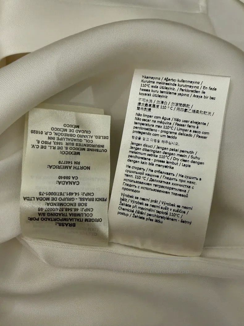 Fendi Fendi Limited Showpiece White Silk Shirt Size XXS / US 00 / IT 34 - 5 Thumbnail