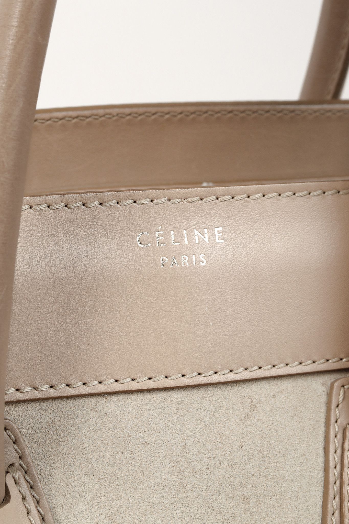 Celine Celine Mini Luggage Beige Top Handle Leather & Suede Bag Size ONE SIZE - 10 Thumbnail