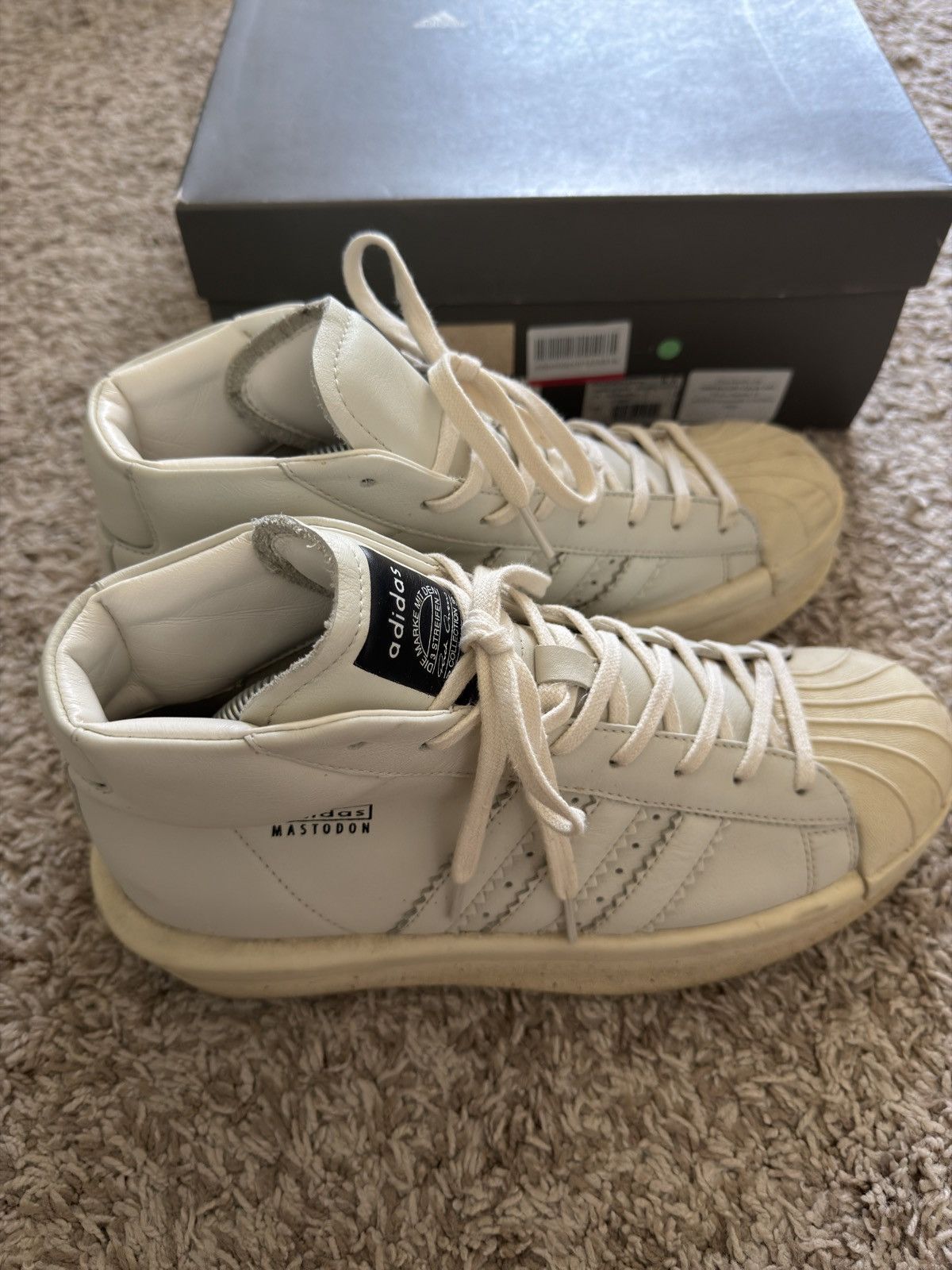 Adidas × Rick Owens Mastodon White Pro Model Size US 9 / EU 42 - 4 Thumbnail
