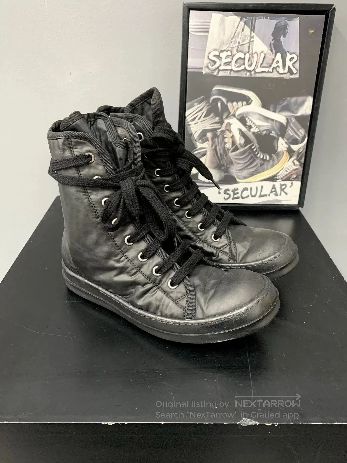 Rick Owens Drkshdw rick owens drkshdw black high-top sneakers. Size US 5.5 / IT 35.5 - 2 Thumbnail