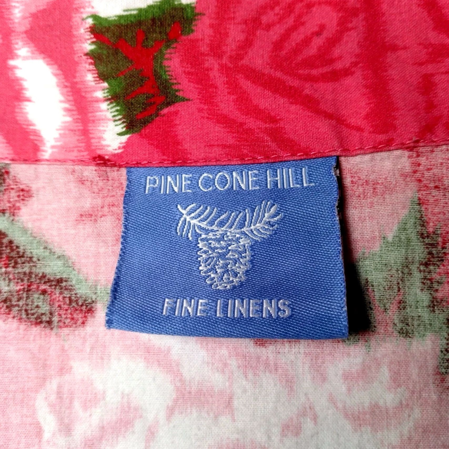 Vintage Pine Cone Hill Fine Linens Blouse XL Pink Red Roses Button Front Ruffled Cuff Womens Size XL / US 12-14 / IT 48-50 - 4 Thumbnail