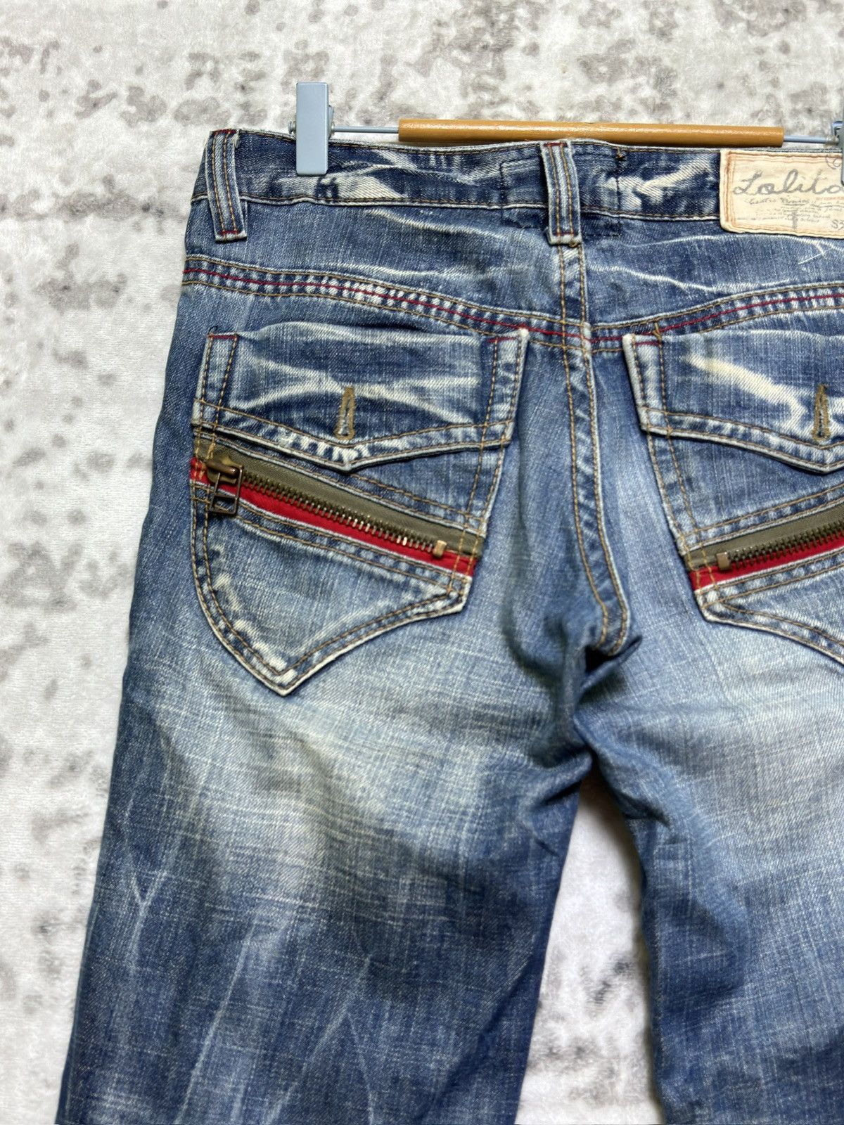 Japanese Brand Lolita Y2K Japanese Flare Zip Back Pocket Concert Club Denim Size US 32 / EU 48 - 11 Thumbnail
