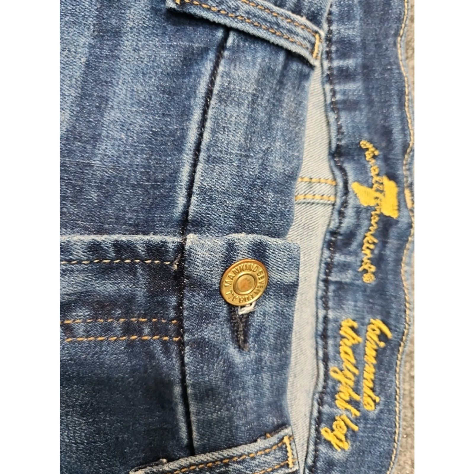 7 For All Mankind 7 for All Mankind Womens Kimmie Straight Jeans Size 31 Fade Wash Blue Regular fit 5-Pocket Denim Cotton Blend Cotton VINTAGE? Size 24" / US 00 / IT 34 - 3 Thumbnail