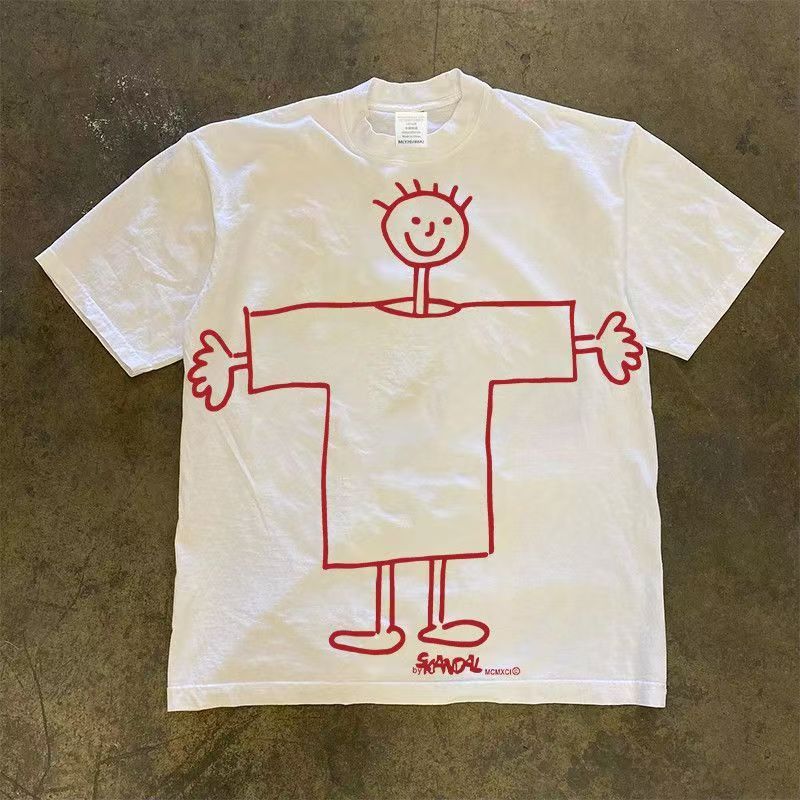 Japanese Brand White washed retro boy print t-shirt Size US M / EU 48-50 / 2 - 1 Thumbnail