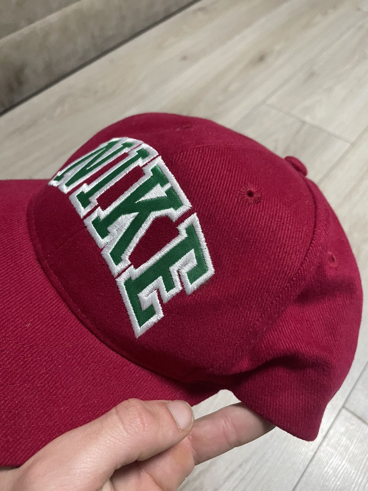 Nike Very Rare Nike Cap Big Logo Swoosh Drill Y2K 90s Hype Retro Size ONE SIZE - 5 Thumbnail