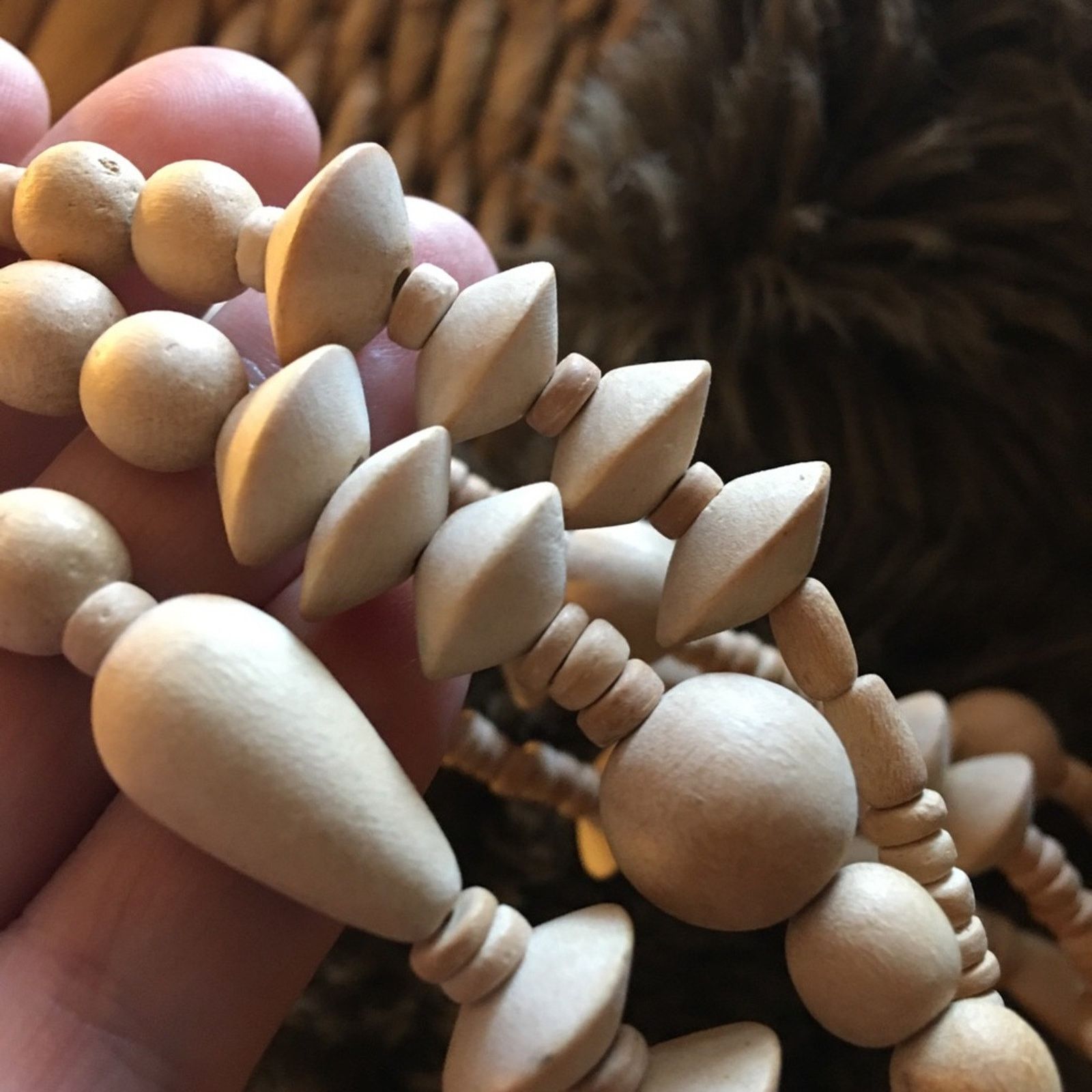 Vintage Vintage triple strand wood bead choker necklace Size ONE SIZE - 7 Thumbnail