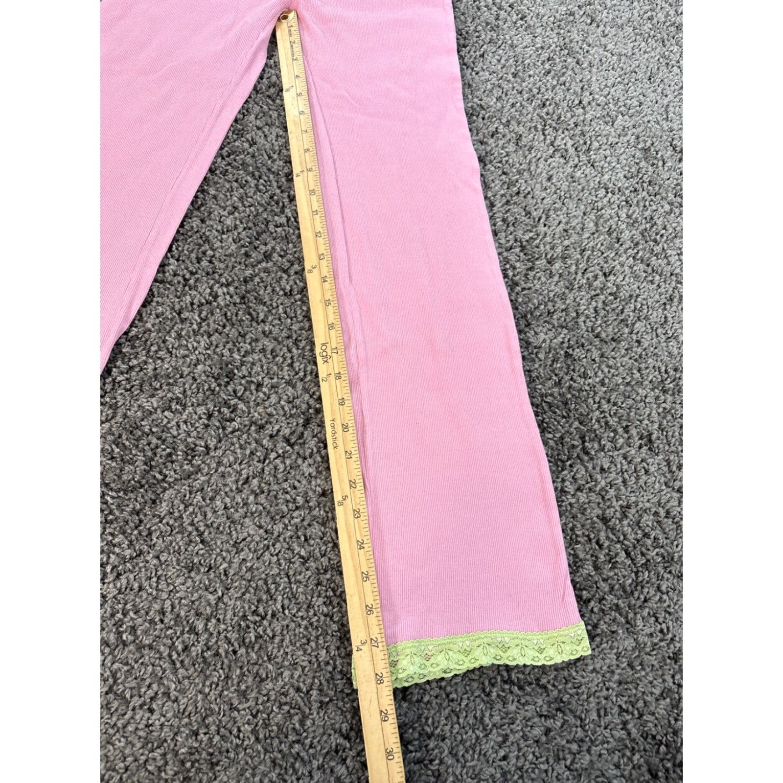 Soft Surroundings VINTAGE Soft Surroundings Pants Womens 90s Flared Low Rise Sweatpants Pink 26 L 28in 90s Thermal Lace Trim Flex? Size 36" / US 14 / IT 50 - 2 Thumbnail