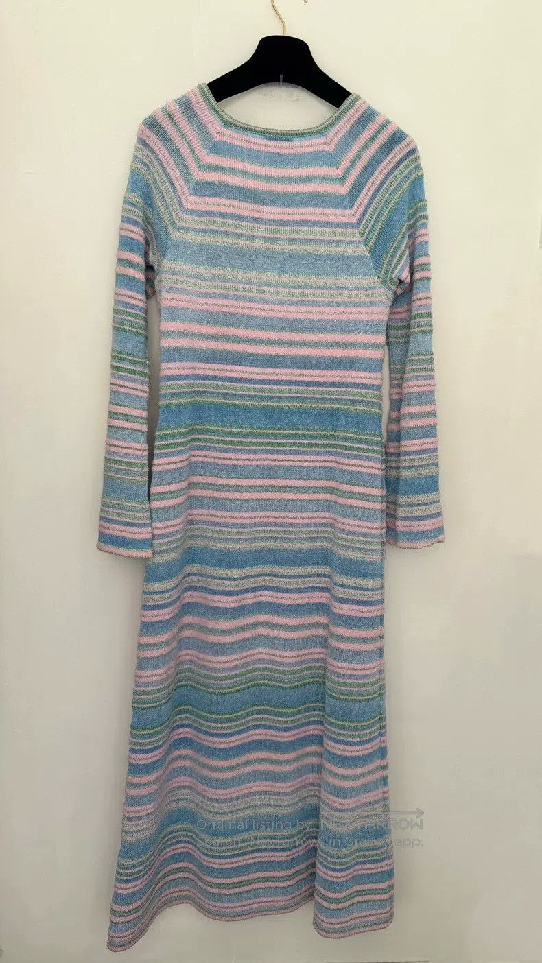 Chanel Chanel Blue-green striped dopamine striped dress Size XS / US 0-2 / IT 36-38 - 2 Thumbnail