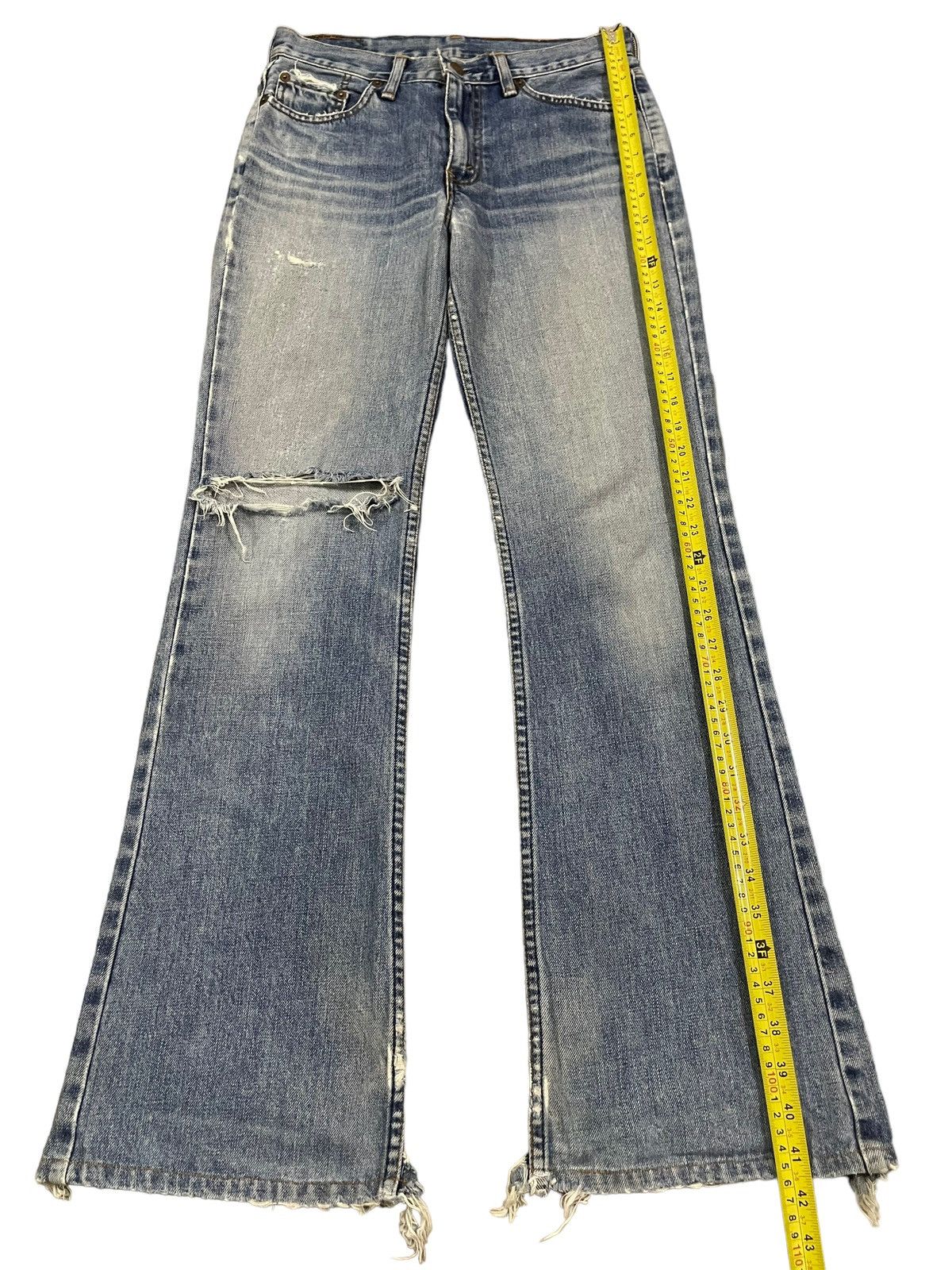 Levi's Vintage Japan 80s Levis Blue Wash Distressed Flare Jeans Size US 29 - 13 Thumbnail