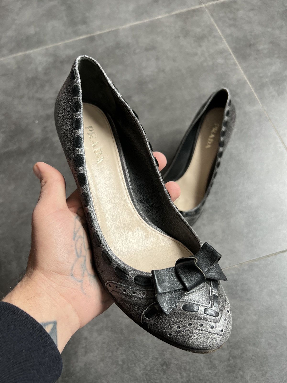 Prada Vintage Prada bow kitten ballet heels Size US 9 / IT 39 - 2 Thumbnail