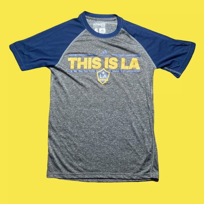 Adidas Adidas LA Galaxy MLS Soccer Athletic T Shirt Gray/Navy Blue Size US S / EU 44-46 / 1 - 1 Thumbnail